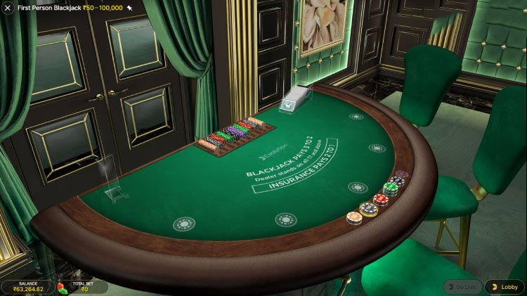 エボリューション ファーストパーソン ブラックジャック オンライン, Play First Person Blackjack