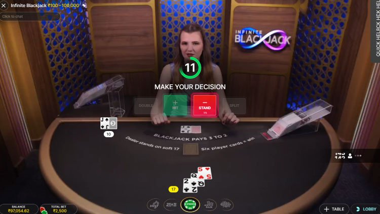 インフィニットブラックジャック, インフィニットブラックジャック Evolution Online Casino