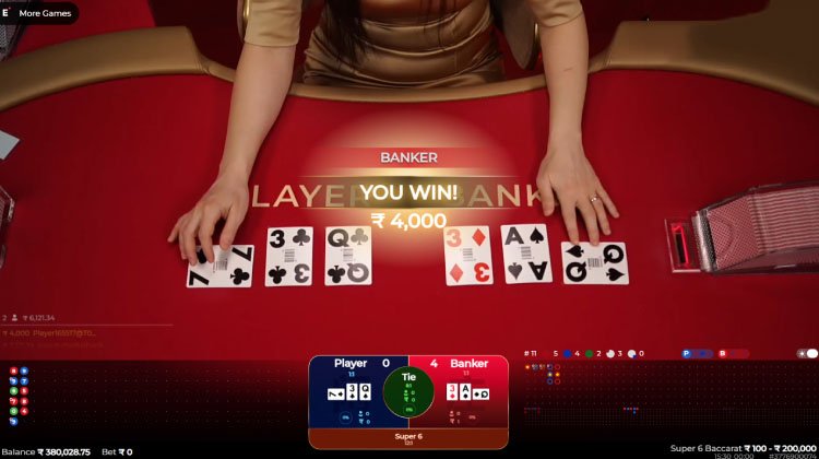 ゴールデン バカラ スーパー シックス, Golden Baccarat Super 6 Ezugi Online Casino