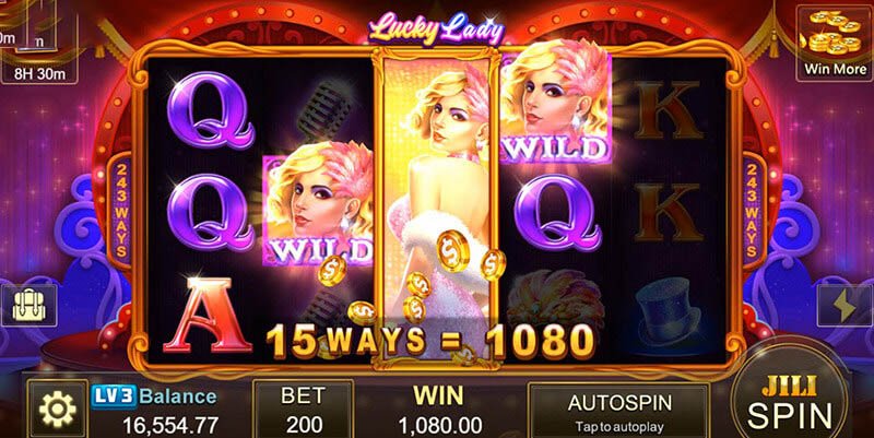 Lucky Lady Slot Machine Expanded Golden Frame