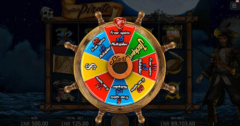 Captain Pirate Slot Machine Free Spins Bonus