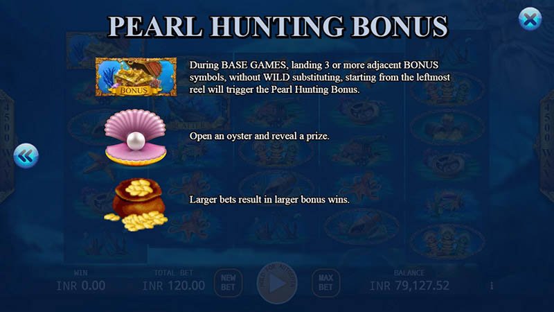 Poseidon's Treasure Slot Machine Pearl Hunting Bonus