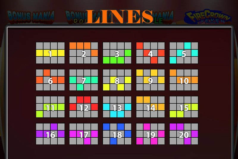 Super Bonus Mania Slot Machine Lines