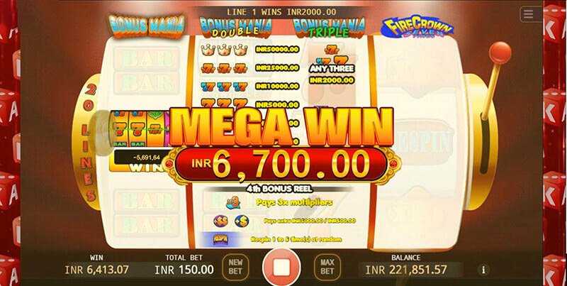 Super Bonus Mania Slot Machine Mega Win