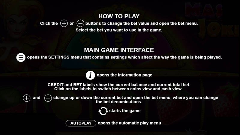 Master Joker Slot Machine Interface